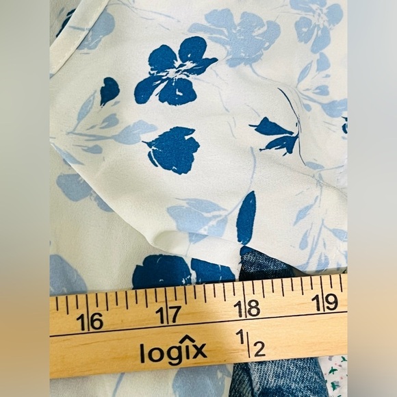 Sienna Sky floral bare shoulders peplum top with bow tie waist size S - Picture 9 of 12